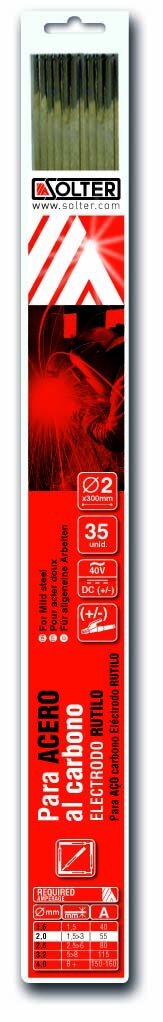 Electrodes Solter Ø 2 Mm Rutilo Carbon Steel (35 Units) NUOVO