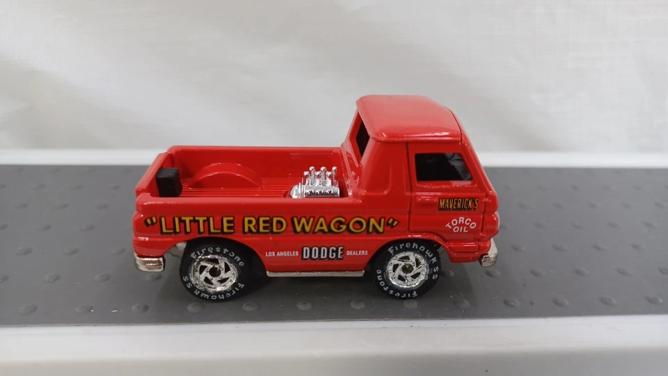 Johnny Lightning Little Red Wagon Dodge A100 Drag Truck Red Die Cast - Image 3 of 4