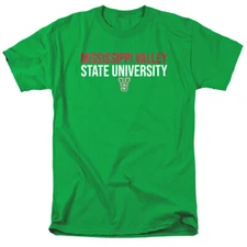 Mississippi Valley State University Adult T-Shirt Stacked, Kelly Green, S-4XL