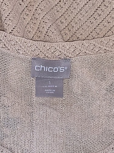 NWT Chico's Tassel-Detail Jacquard Cardigan Barely Blush Size 1 MSRP $159 - Picture 7 of 9