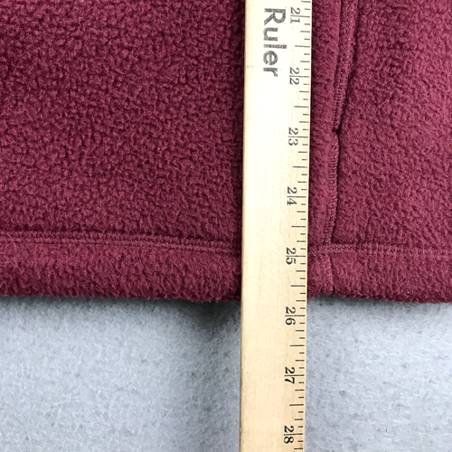 LL Bean Sweatshirt Womens Medium Regular Red 1/4 Zip Fleece Mock Neck Pullover - Picture 9 of 10