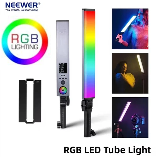 NEEWER BH30S RGB 360° Full Color Handheld Led Video Light 2500K-10000K Barndoor 