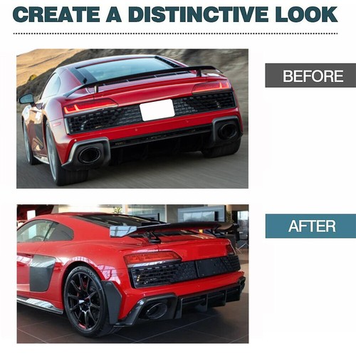 Se adapta a Audi R8 2 puertas 2022-2023 FIBRA DE CARBONO SECA parachoques trasero difusor alerón labial - Imagen 4 de 12