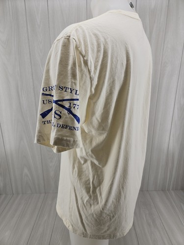 Grunt Style Men's T-Shirt XL Cream Ivory American Flag - Picture 10 of 11