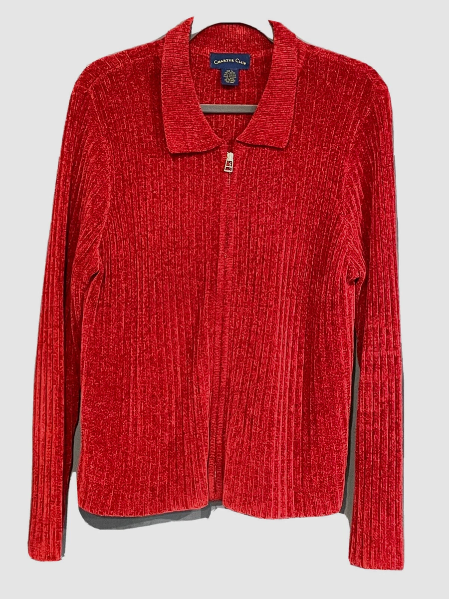 Red chenille best sale cardigan