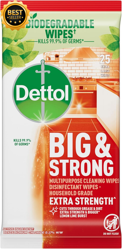 Big & Strong Kitchen Antibacterial Cleaning Wipes Citrus 25 x 6 Pack - Picture 2 of 12