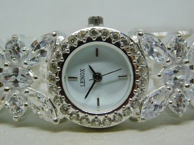 Lenox 925 Sterling Silver Crystal Butterfly Quartz Women display picture 3