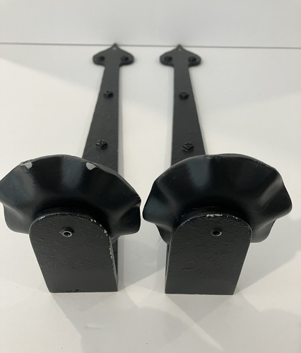 Vintage Robert Emig Cast Iron 16" Sconce Candlestick Holders Set of 2 Rustic - Picture 7 of 13