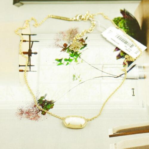 NWT Kendra Scott Elisa White Pearl Shell Short Necklace Gold Tone - Picture 3 of 5