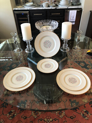 Vintage 1945 Franciscan Fine China ROSSMORE PATTERN Dinner Salad  Plates