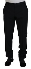 DOLCE & GABBANA Pants Wool Silk Black Dress Trouser IT54 / W38 / XL RRP $700