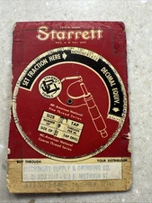 1958 Starrett Decimal Fraction Screw Thread Tap Drill Wheel Chart Longview Texas