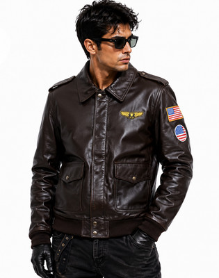 Stranger Things Steve Harrington Inspired A2 Brown Real Leather Aviator Jacket