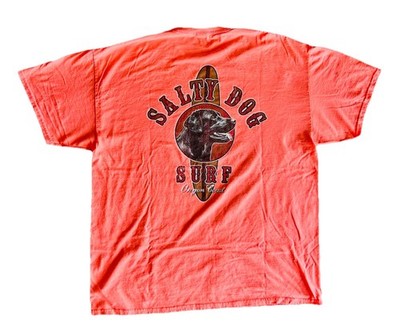 Salty Dog Men Shirt XL Graphic Print Fish Short Sleeve Oregon Coast