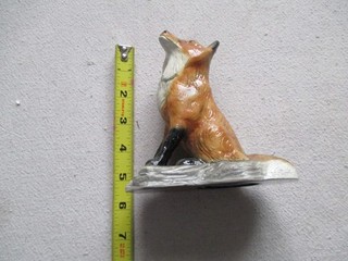 Vintage Scott Products Red Fox Bottle Opener Cast Metal Bar 5" Tall