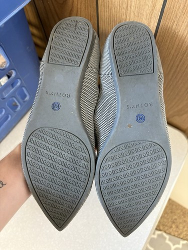 Rothy's The Point Pebble Gray Birdseye Textile Ballet Flat Womens US 9 EU 40 - Picture 3 of 5