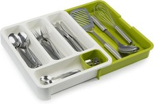 Image of Joseph Joseph DrawerStore, Expandable Cutlery Tray Drawer Organiser, White/Green