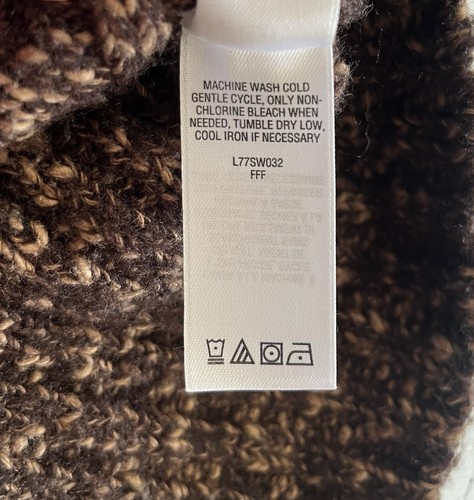 Cabela's Knit Sweater Hood Long Slv Ribbed Hem Brown Speckled Size Small Women’s - Picture 7 of 11