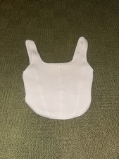 Aritzia White Corset Tank Top Extra Small Women s Sleeveless Cotton Blend