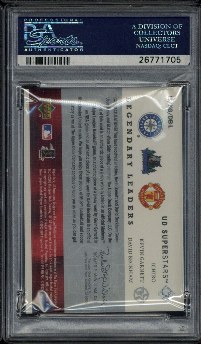 2002 UD Superstars Legendary Leaders Ichiro Garnett Beckham