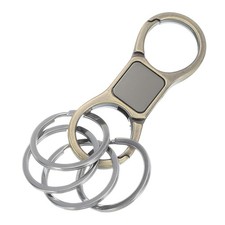 Quick Release Keychain, Car Keychain Organizer Clips with 4 O Rings, Bronze