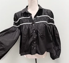 TCEC Women’s Large Boutique Puff Sleeve Top Shirt Blouse Button Up Dressy Top