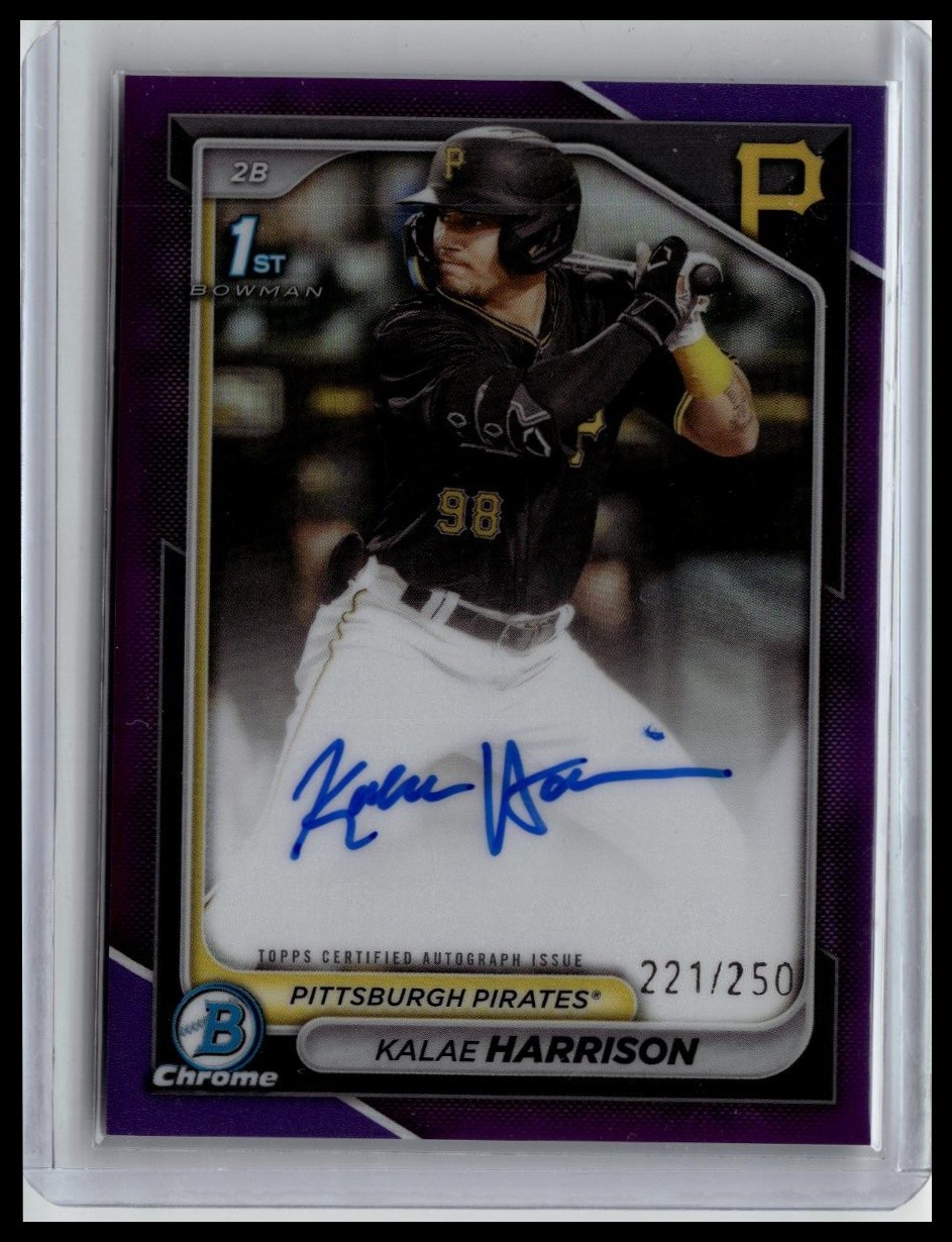 2024 Bowman Chrome #CPA-KH Kalae Harrison Prospects Auto Purple Refractors #/250
