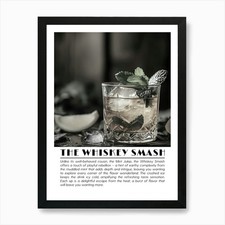 Whiskey Smash Art Print Framed Wall Art Poster Canvas Print Picture