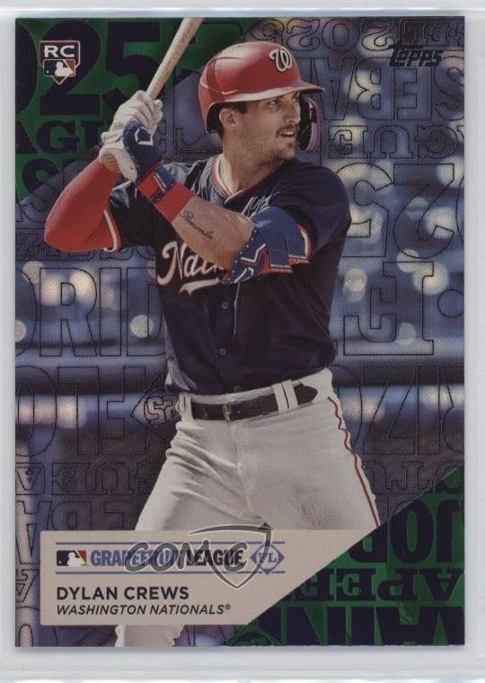 2025 Topps Series 1 Training Grounds Green Foil 61/99 Dylan Crews Rookie RC 0t9q