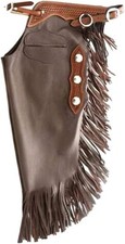 Fentes western / chaps en cuir souple marron qualité douce équitation.
