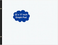 Large Engineering Graph Paper Pad 22x17 50 Sheets 4x4 Grid Drafting