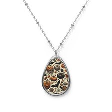 Halloween-Inspired Oval Necklace Fall Jewelry for Women