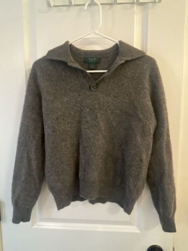 Marshall Field's Vintage Gray Cashmere Polo Sweater