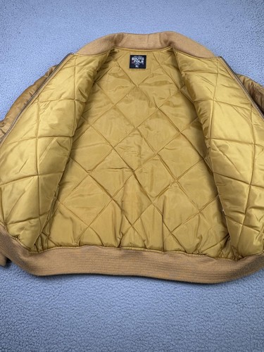 South Pole Jacket Mens XL Tan Bomber Quilted Puffer Nylon Full Zip Streetwear - Picture 7 of 16