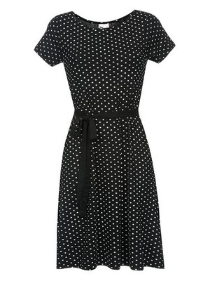 Pussy Deluxe    Basic DOTTIES Dress Kleid schwarz Dots gepunktet