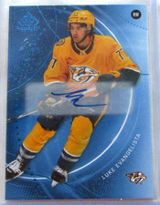 2025-26 SP Game Used #127 Luke Evangelista-Blue Auto