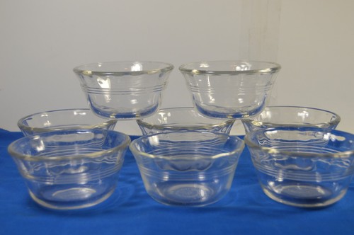 8 tazze crema pasticcera in vetro smerlate Pyrex 463 3 anelli Ramekin 7, 175 ml e 1 vintage 6 oz