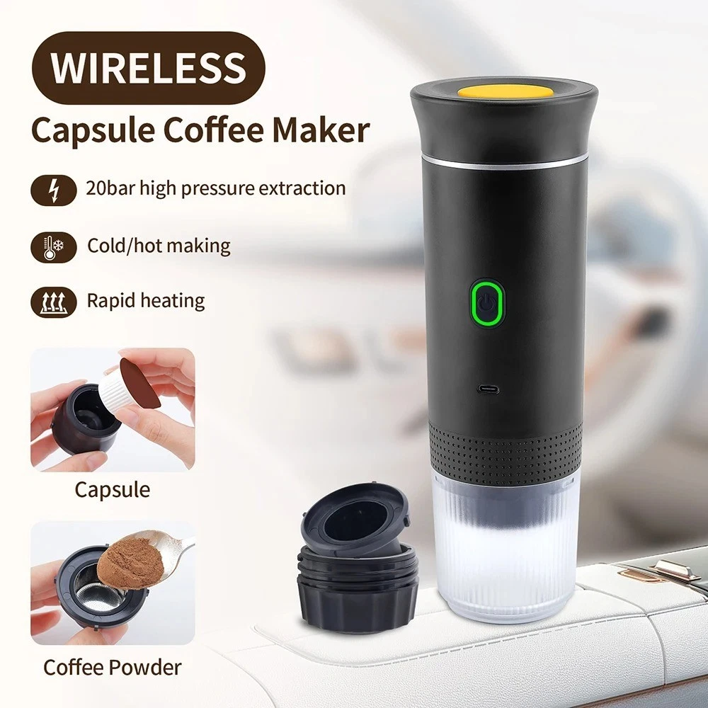 Wireless Portable Espresso Coffee Maker 3-in-1 Capsule Powder Travel Car Machine
Opens in a new wind