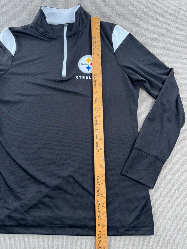 NFL Pittsburgh Steelers Chaqueta Mujer Grande Negra 1/4 Cremallera Manga Larga TX3 Genial Foto 4 de 4
