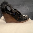 Cole Haan Brown Strappy Leather Wedge Sandals Women's 9.5 Zip Summer Casual — photo 1