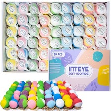 Luxury Bath Bombs Gift Set - 54pc Skin-Nourishing Mineral Bath Salts with Nat...