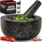 Heavy Duty Mortar and Pestle Set, 1.5 Cup, 100% Granite, Non Slip Base, Make ...