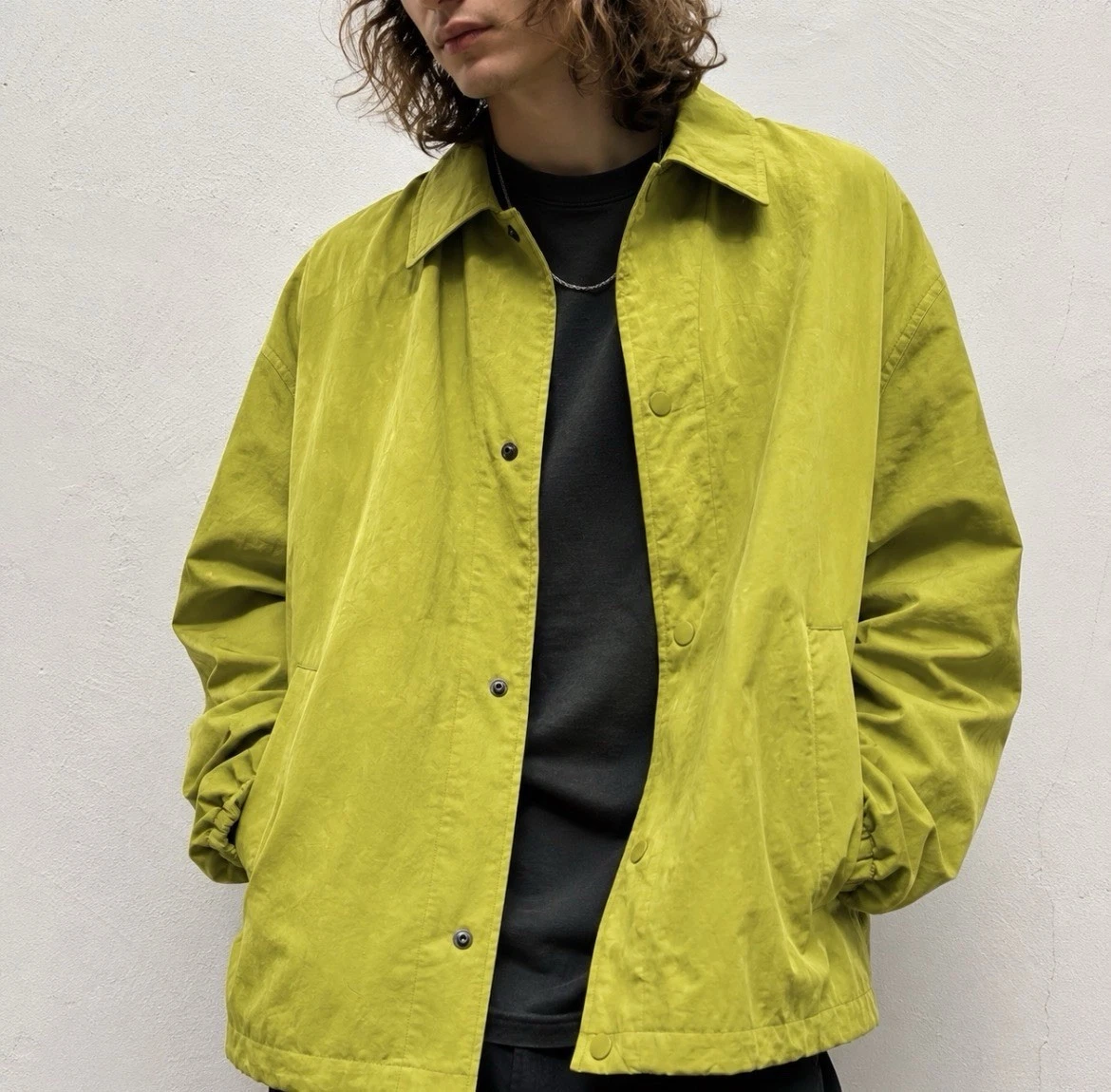 Zara Technical Coach Jacket Lime Green Mesh Lined DWR Gorpcore Windbreaker M