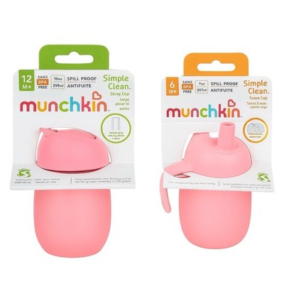 Munchkin Simple Clean Trainer & Straw Cup Set   Spill Proof, BPA Free, Pink
