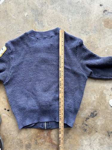 Vintage USPS Regulation Postal Sweater Blue Full Zip Official Cardigan Sz Small - Picture 6 of 7