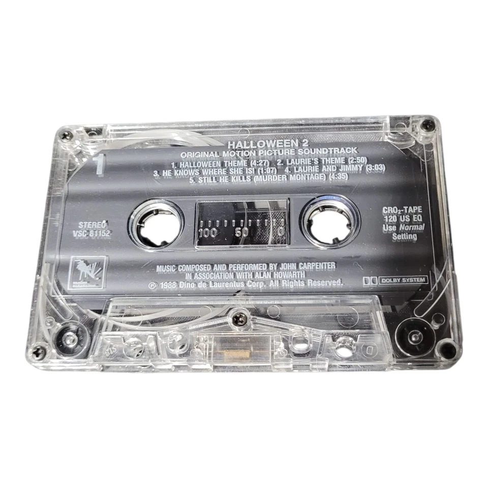 Halloween II Soundtrack John Carpenter Cassette 1988 Horror Slasher Synth Rare - Image 4 of 4