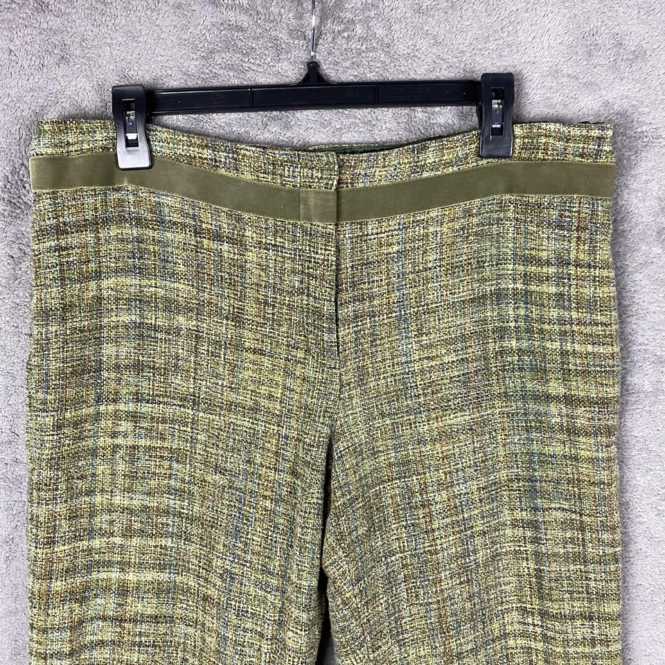 Calça social Classiques Entier feminina 14 verde seda tweed forrada zíper lateral - Imagem 2 de 4