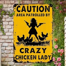 Vintage Metal Signs Funny Chicken Sign Farm Wall Decor Sign 8X12inch