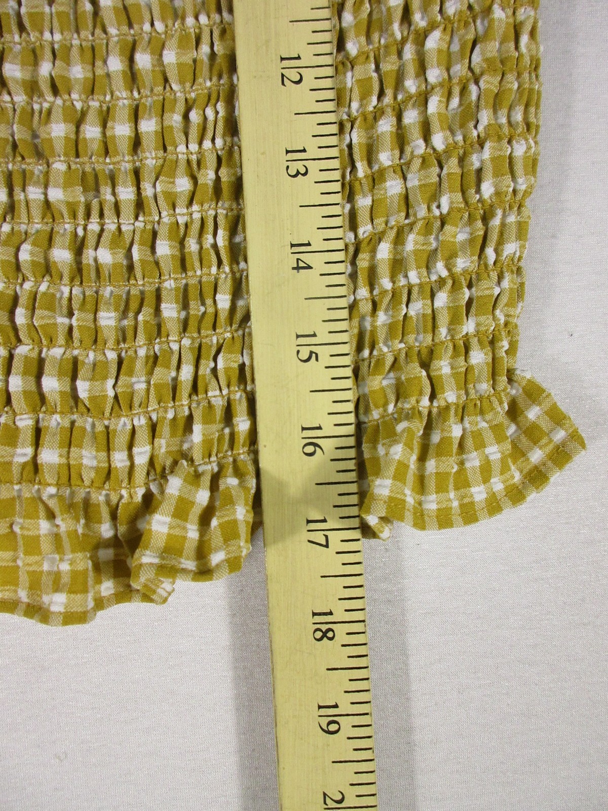 Sienna Sky Womens Square Neck Sleeveless Crop Top Plaid Print Size XS Yellow