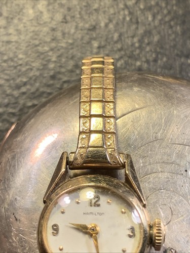 Vintage Hamilton Manual Wind 10K GF Case Ladies Watch Parts Or Repair - Picture 3 of 6